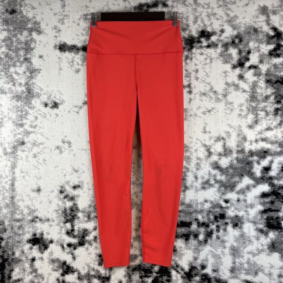 Carbon 38 Leggings Women's Size Medium Red Poly Stretch Activewear Stretch - Picture 1 of 9